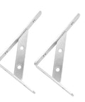 Pair of Sturdy Stainless Steel Triangular Shelf Bracket Right Angle Wall Mount For Kitchen Bathroom Garage Storage Heavy Duty