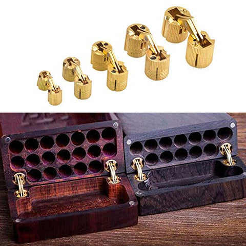 Hidden Brass Barrel Hinges With 180 Degree Opening For Concealed Furniture And Jewelry Box DIY Crafting Durable Brass Link Hardware In Sizes 8mm Through 18mm 1 Pc visible in furniture installation.