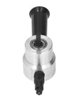 Heavy Duty Dual Head Electric Nibbler Cutter For Metal Sheets Rotate Any Direction Cut Stainless Steel Iron Copper Aluminum Portable Power Tool Quick Change Blade Design High Speed Precision Cutting close-up view of cutting head.