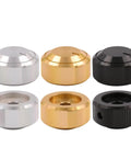 3 Pack Solid Aluminum Volume Control Knobs CNC Machined For Stereo Amps And Home Audio Rigs 30X16mm in silver, gold, black.