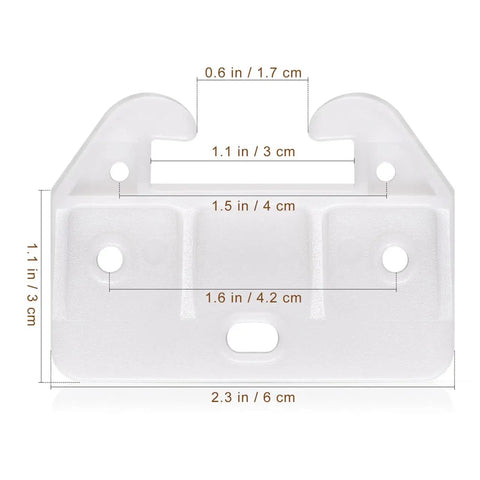 Slick White Plastic Drawer Track Guide Kit Packing 10 Pieces With Badass Durability And Hella Smooth Gliding Motion top view dimensions