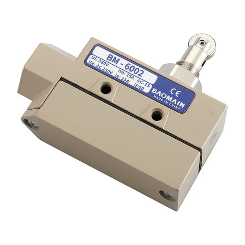 Horizontal Roller Plunger Micro Switch TZ 6002 With M20 Cable Glands, IP65 aluminum shell, Pack of 2, close-up view