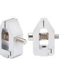 Stainless Steel Push Pull Force Fixture For Tensile Testing 500N Capacity 3.5mm Opening side view with threaded screw