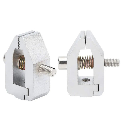 Stainless Steel Push Pull Force Fixture For Tensile Testing 500N Capacity 3.5mm Opening side view with threaded screw