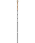 Three Eighths Inch By Six Inch Carbide Hammer Drill Bit With Rock Carbide Tip Four Flute Design For Fast Drilling Three Flats On Shank To Prevent Slipping In Chuck Heavy Duty Bit For Concrete And Masonry