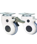 3 Inch Swivel Caster Wheel With Screw Plate Mount Smooth Polyurethane Medical Cart Rollers for hospital use