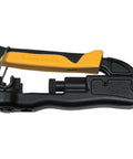 Pro Grade Heavy Duty Compression Crimper For Wire And Coaxial Cabling With Indoor And Outdoor Use, Durable Zinc Die-Cast Chassis