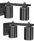 2 Pack Heavy Duty Slide Gate Guide Roller Kit With 3 Inch Nylon Gate Rollers And L Shaped Rear Post Bracket, shown in black.