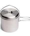 Pot 4000 Stainless Steel Camping Pot for Outdoor Cooking Lightweight Backpacking Cookware with Foldable Handles