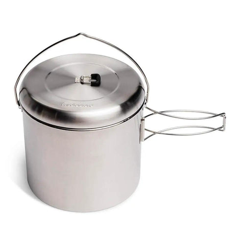 Pot 4000 Stainless Steel Camping Pot for Outdoor Cooking Lightweight Backpacking Cookware with Foldable Handles