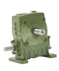 Heavy Duty Worm Gear Reducer Shaft Direction A With Precision Speed Ratio 50 for industrial machinery, green cast housing.