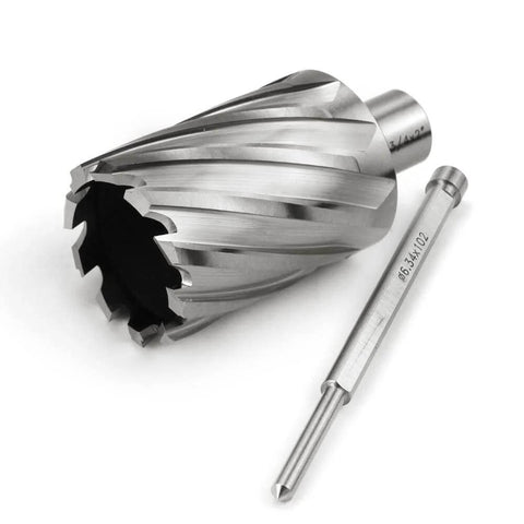 Oscarbide HSS annular cutter with Weldon shank, 1-3/4 in dia, 2 in DOC, angled view