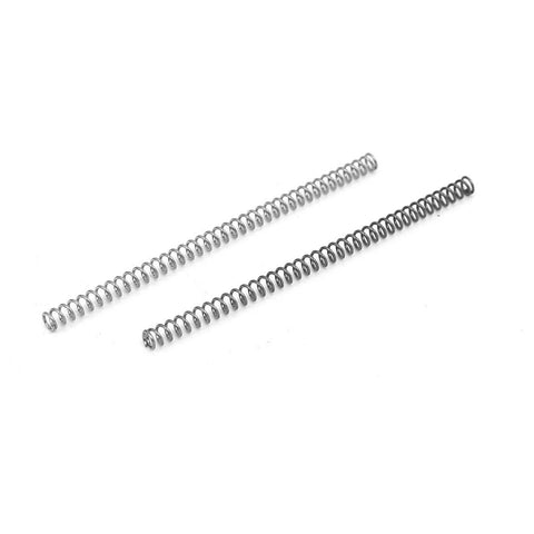 Three uxcell compression springs, 304 stainless steel, 2 mm OD, 0.3 mm wire, 40 mm free length, silver.