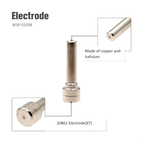 Copper hafnium 20862 electrode from Plasma Cutter Consumables Kit For PCM 500i And PT 31XL Torch 50 Piece Pro Grade Replacement Kit