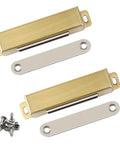 Heavy Duty Magnetic Door Catch 70 Lb Latch for Cabinets, Closets, and Furniture Stainless Steel Gold Finish, Strong Magnet, 2 Pack