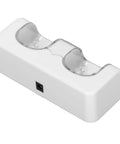Noiseless Dual Charging Station For Game Remotes, Eco Friendly White Battery Dock With 2800mAh Capacity, Durable ABS