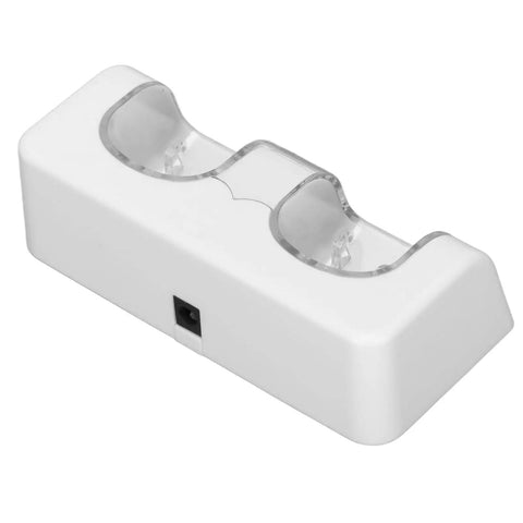 Noiseless Dual Charging Station For Game Remotes, Eco Friendly White Battery Dock With 2800mAh Capacity, Durable ABS