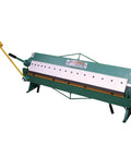 Beefy 48 Inch Sheet Metal Pan And Box Brake For 16 Gauge Steel And 11 Gauge Aluminum with hardened steel box fingers, front view