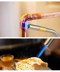 High Intensity Propane Torch Head With Adjustable Flame And Self Ignition Portable Hand Trigger Start For Gas Welding And Searing Steak Pro Grade Compatible With MAPP Pro in use for welding and searing applications.
