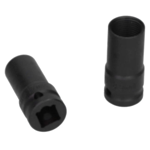 Heavy Duty Locking Wheel Nut Remover Sockets Kit With Thin Wall Design For Tight Spaces And Scratch Free Extraction Of 17mm 18.5mm 21mm And 26mm Lug Nuts On Any Ride Using Durable Aluminum Alloy Impact Tools, black socket pair