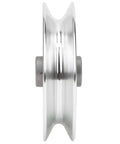 Heavy Duty Aluminum Alloy Fitness Pulley for Strength Training, Durable, Lightweight Exercise Hardware, 80mm Diameter, Easy Install, Perfect Home Gym Accessory for Crossfit and Resistance Workouts, side view
