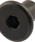 Real Deal Joint Connector Nuts For No Sweat Wood Furniture Assembly, 1/4 Inch 20 Thread By Half Inch Hex Socket Cabinet Shelves And Bed Repair Fasteners, Black Finish 12 Pack close-up of hex socket connector nut.