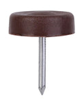 Heavy Duty Durable Plastic Furniture Glides For Chairs Tables And Sofas With No Slip Nail Pads In Coffee Color 100 Pack Flat Surface 18mm Diameter