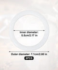 Eight White Silicone Moka Pot Gasket Seal Rings Set For Dama, Venus, Musa, Kitty 6 Cup Models, 7.1 Cm Diameter