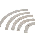Total Shop Must Have Heavy Duty Round Corner Radius Router Template Set With Removable Jigs for R100 to R300 sizes.