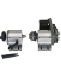 Built Tough Nema23 Stepper Motor With Fourth Axis Rotary Setup For CNC Wood Routers Featuring 3 Jaw Chuck And Quiet Tailstock