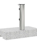 Granite Rectangular Parasol Base With Two Adapters 55.1 Lbs Beefy Heavy Duty Umbrella Stand For Poolside Backyard Or Garden