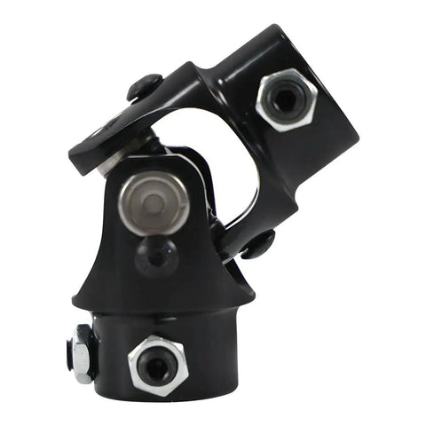 Beefed Up 13/16-36 Spline X 3/4 DD Universal Joint, 83mm Length (3-1/4 In), 40Cr Steel, High Strength U Joint For Steering, Up To 4000 RPM, 35 Degree Working Angle, Ideal For Off Road And Performance Vehicles, black universal joint