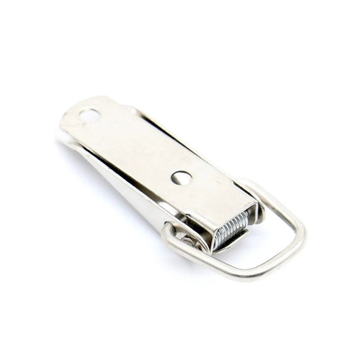 Spring Loaded Cabinet Latch and Toggle Hasp Iron Hardware for Sliding Doors, 27 by 63 Inches, Durable Steel, Close-Up View