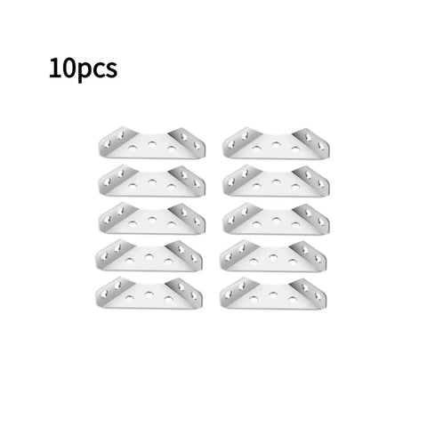Tough As Nails 10 Pack Heavy Duty Stainless Steel Corner Braces For Wood Shelves Furniture DIY Projects, L brackets view.
