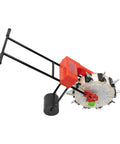 Easy To Use Manual Seed Planter With Hand Push Roller Seeder For The Garden, No Fuss 10-Port Seed Dispenser side view
