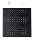 Slick Black Brass Shower System With 12 Inch Square Rainfall Head Wall Mounted Luxury Bath Kit includes sleek black 12-inch square shower head.