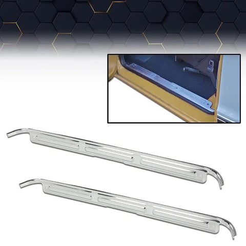 Top Shelf Chrome Door Sill Plates Pair With Plug And Play Hardware For Chevy And Gmc Full Size Ck Pickup Trucks 1967 Through 1972, metal construction.