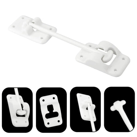 2 Pack T Style RV Door Holder 6 Inch White Plastic Door Catch With Screws Exterior Door Stop