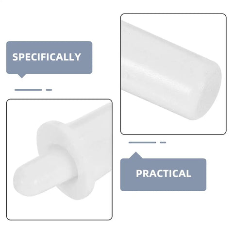 Spring Loaded Replacement Pins Kit For Roller Shutters 80 Pieces DIY Self Repair Tools Easy Fix For Damaged Or Lost Pins Great For Home Office Shop Durable Roller Shutter Parts, white plastic pin close-up