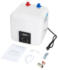 Compact 2.11 Gallon Electric Water Heater Delivering Kickin 1500W Heating And Instant Hot Water Mini Tank Storage for installation with manual and accessories.