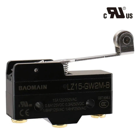 Z-15GW2S-B Micro Switch With Long Hinge Roller Lever Momentary Limit Switch For Industrial Use 15A 125V 250V 480V AC SPDT 1NO 1NC