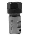 Heavy Duty ER Collet Chuck Motor Shaft Extension Rod With Balanced Steel Construction For Stable Deep Hole CNC Milling And Precise Tool Holder Fitment On Versatile Workpieces Using E Series Collets, showing ER11A 5mm tool holder
