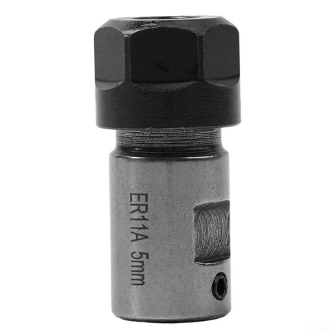 Heavy Duty ER Collet Chuck Motor Shaft Extension Rod With Balanced Steel Construction For Stable Deep Hole CNC Milling And Precise Tool Holder Fitment On Versatile Workpieces Using E Series Collets, showing ER11A 5mm tool holder