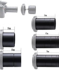 DSLR Macro And Astro Photography Extension Tube Kit T2 7 Piece Gear Set with various spacer lengths displayed with camera