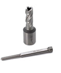 Two-piece tool set: OSCARBIDE 7/16 in annular cutter and 3/4 in Weldon-shank drill bit