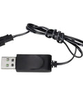 USB Charging Cable 3.7V 500mA Output SM2P for RC Cars and Drones Battery Accessory With LED, black cable and connector