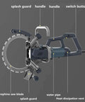 Tough As Nails 270mm Ring Saw Wall Cutting Machine For Concrete And Masonry, showing components like trephine saw blade and splash guard.