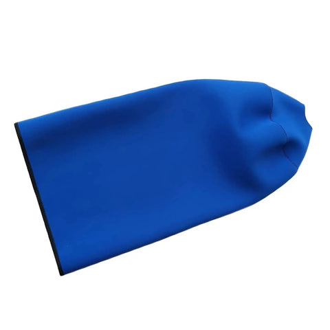 Blue neoprene sleeve for 12L scuba tanks, Neoprene Dive Bottle Sleeve Protects 12L Scuba Tanks From Scrapes And Dings, full view.