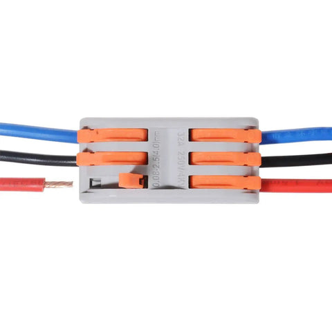10 Pack Compact Lever Wire Nut Connectors For 3 Circuit Inline Splices 28 12 AWG Reusable No Fuss Easy Install Electrical Wire Connectors