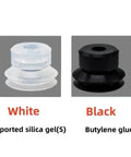 PJG 5 Pack Double Layer Silicone Vacuum Suction Cups For Pneumatic Robot Gripper. White silicone and black butylene glue cups.